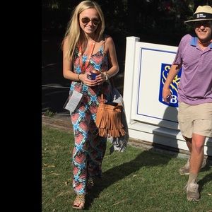 Lush Blue & Pink Maxi Dress